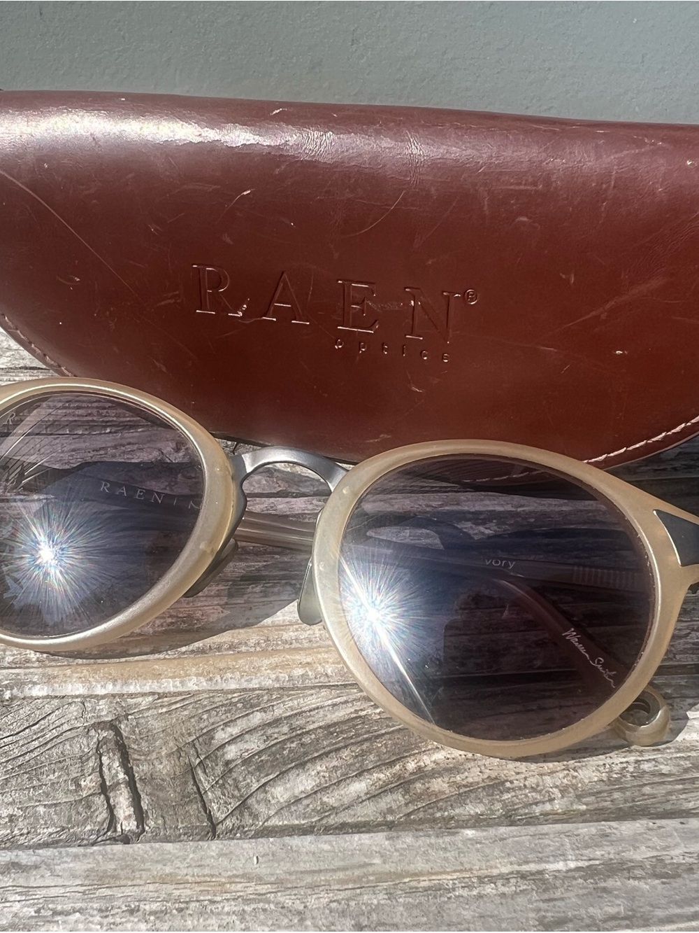RAEN Optics Ivory-Tan Round Sunglasses for Women